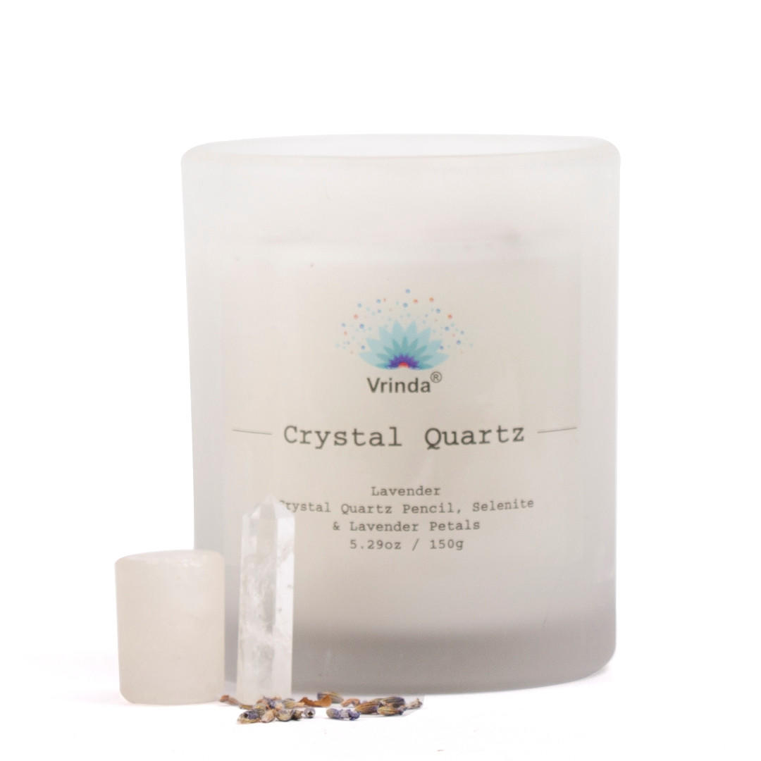 Lavender Quartz Crystal Soy Candle