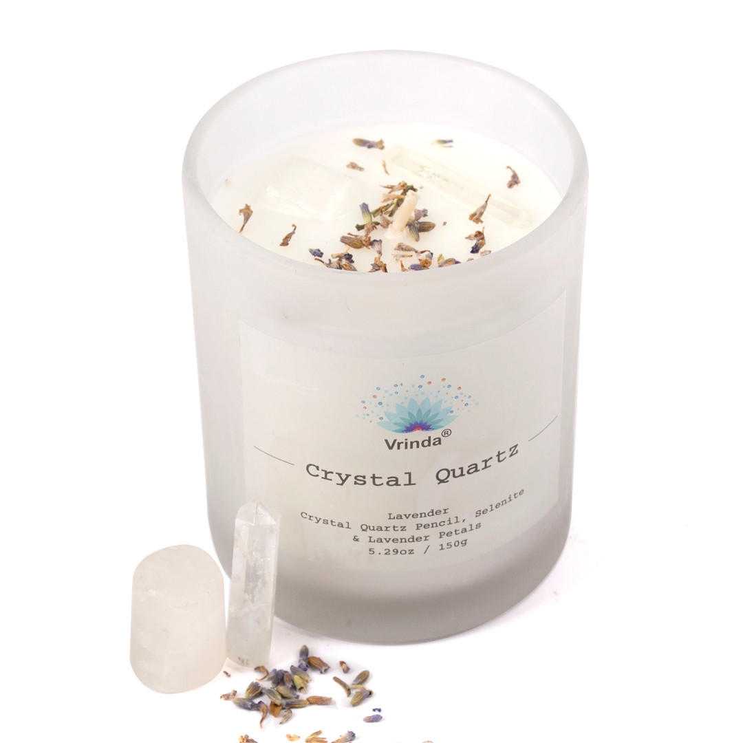 Lavender Quartz Crystal Soy Candle