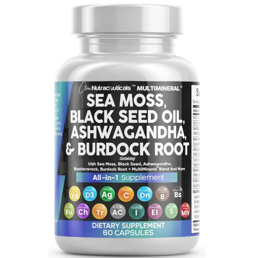 15-in-1 Sea Moss Capsules with Black Seed Oil & Ashwagandha