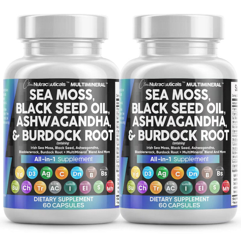 15-in-1 Sea Moss Capsules with Black Seed Oil & Ashwagandha