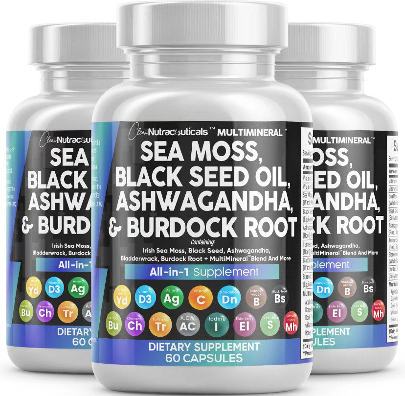 15-in-1 Sea Moss Capsules with Black Seed Oil & Ashwagandha