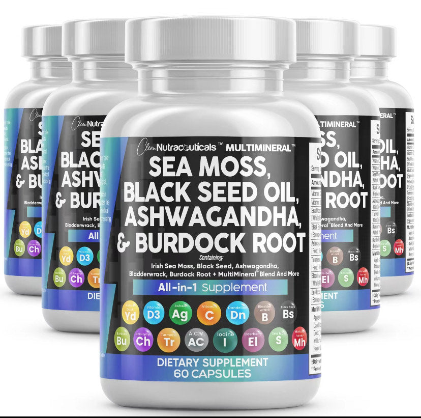 15-in-1 Sea Moss Capsules with Black Seed Oil & Ashwagandha