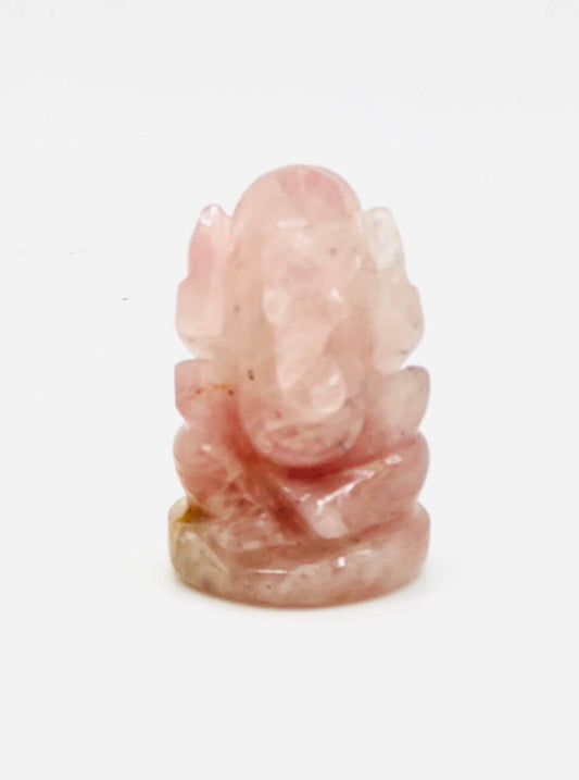 Ganesha Rose Quartz Statue