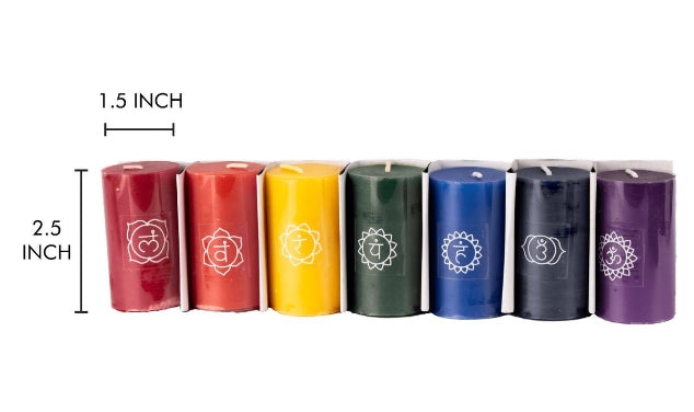 7 Chakra Aura Candles 2.5" x 1.5"